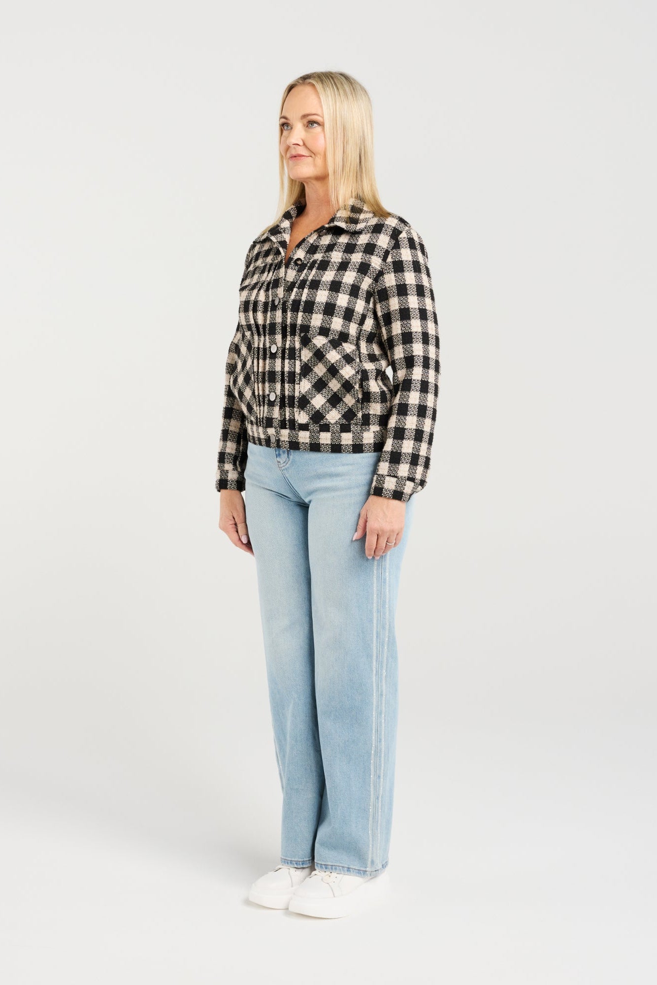 SEDUCE TRISH JACKET - GRANITE CHECK - THE VOGUE STORE