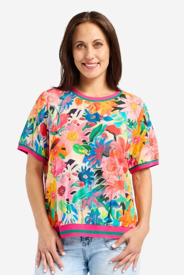 SEDUCE ZOE TOP - TROPIC GARDEN - THE VOGUE STORE