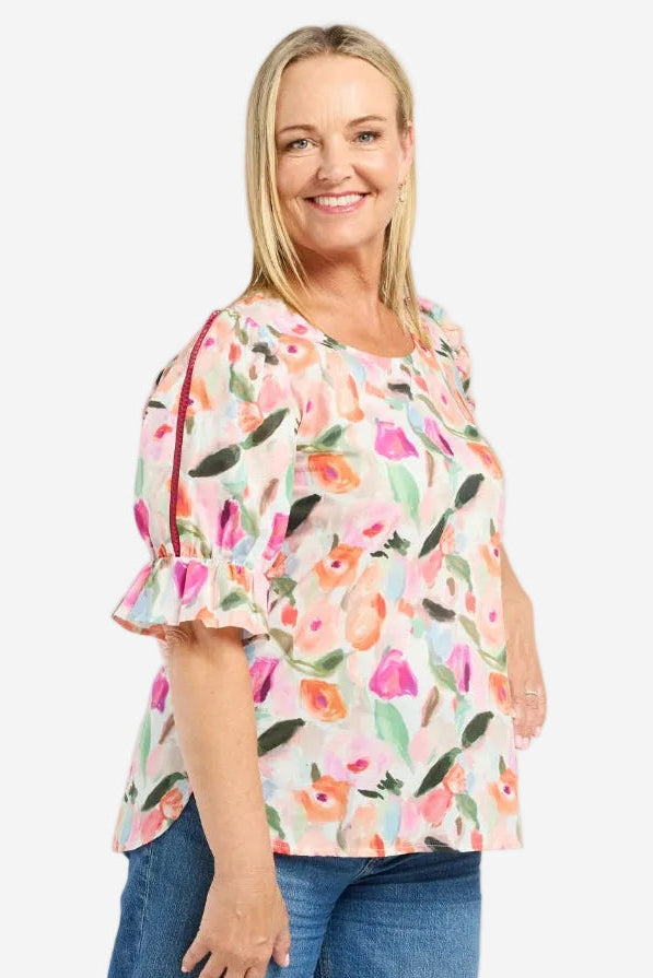 SEDUCE SADIE TOP - SOFT BLOOM - THE VOGUE STORE