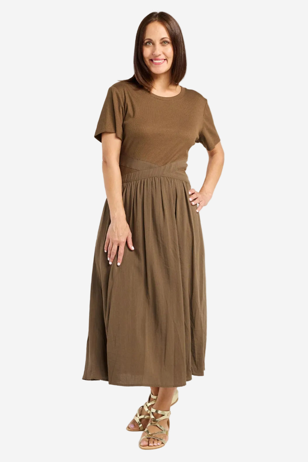 SEDUCE DELILAH DRESS - BROWN - THE VOGUE STORE