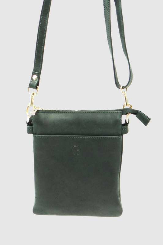 SECOND NATURE SMALL CROSS BODY BAG - BOTTLE GREEN - THE VOGUE STORE