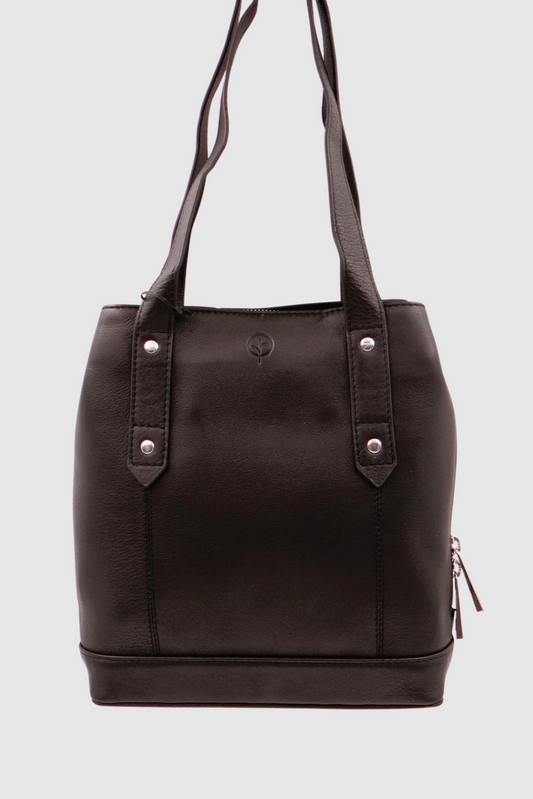 SECOND NATURE SMALL TOTE - BLACK/SILVER - THE VOGUE STORE