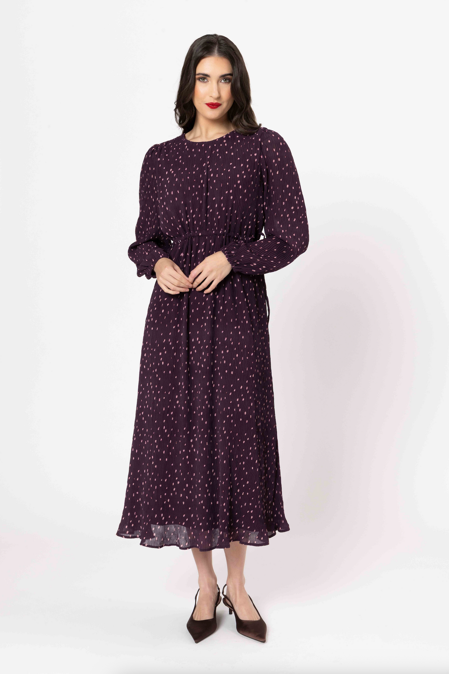 SEEKING LOLA CAT WALK MAXI SHIFT DRESS - CRANBERRY CRUSH - THE VOGUE STORE