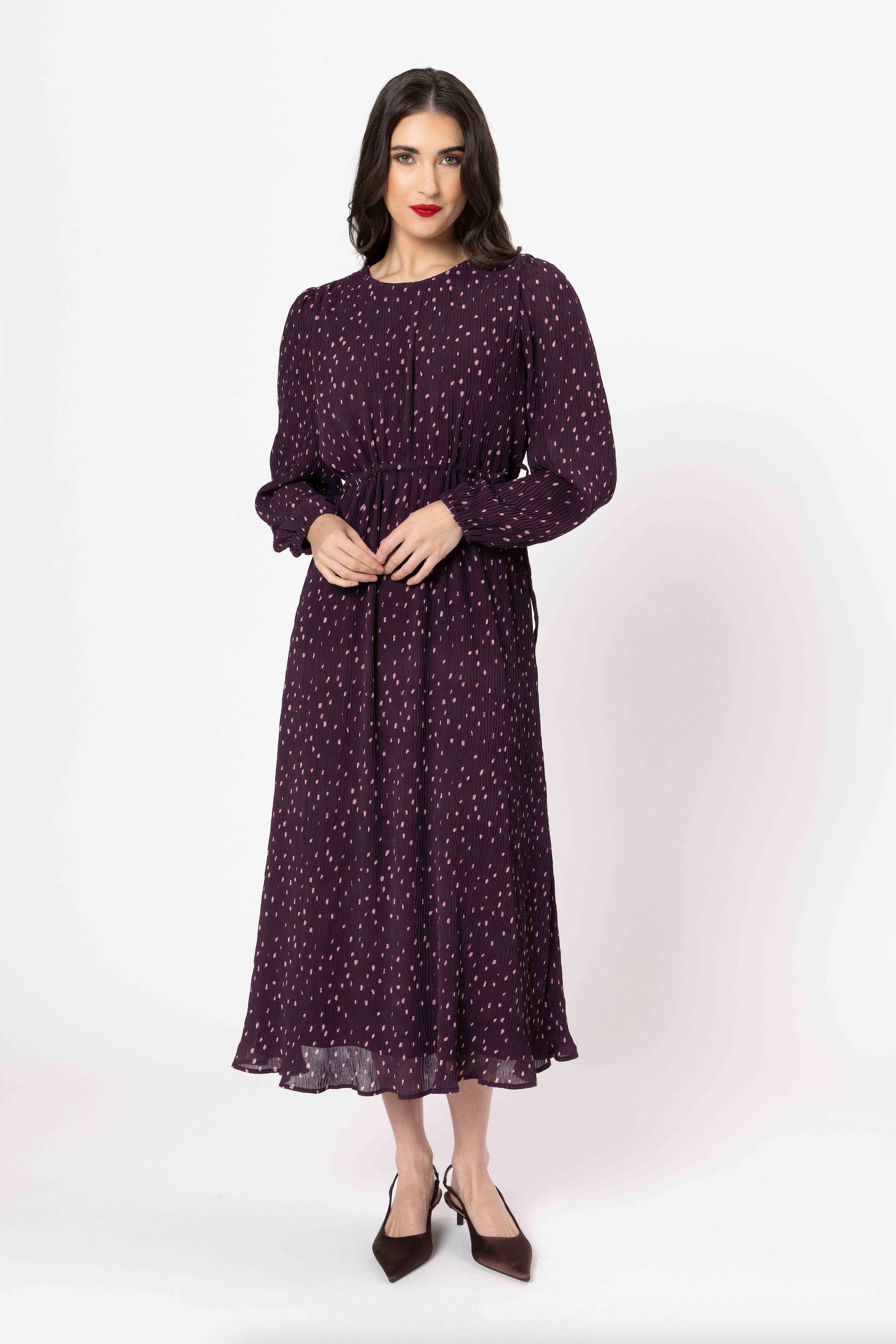SEEKING LOLA CAT WALK MAXI SHIFT DRESS - CRANBERRY CRUSH - THE VOGUE STORE