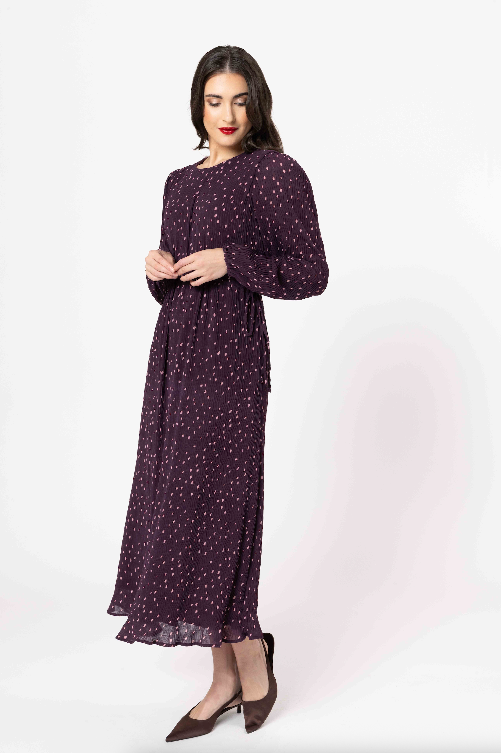SEEKING LOLA CAT WALK MAXI SHIFT DRESS - CRANBERRY CRUSH - THE VOGUE STORE