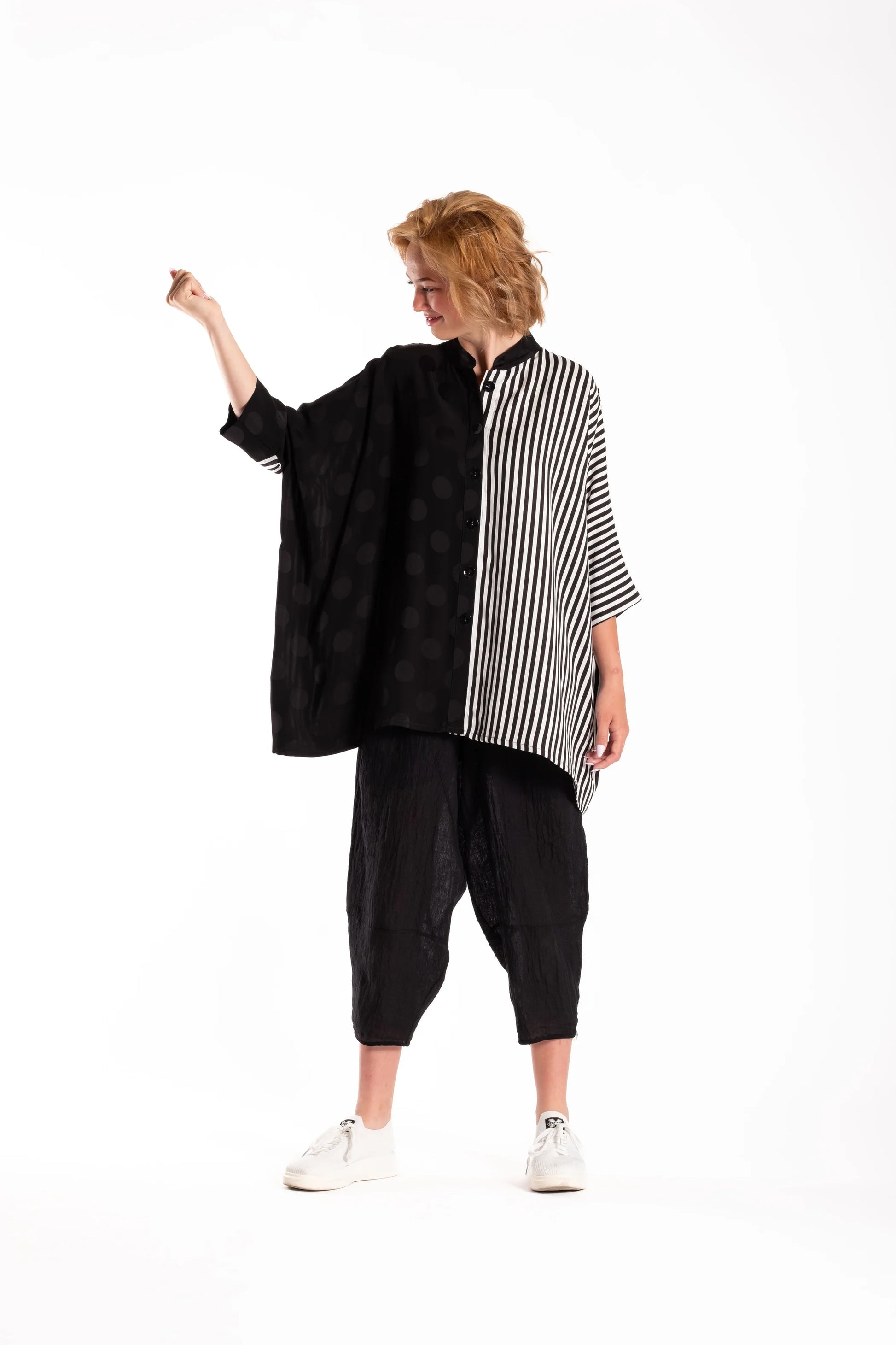 DEEANNE HOBBS SASHA SHIRT - SPOTTED STRIPES - THE VOGUE STORE