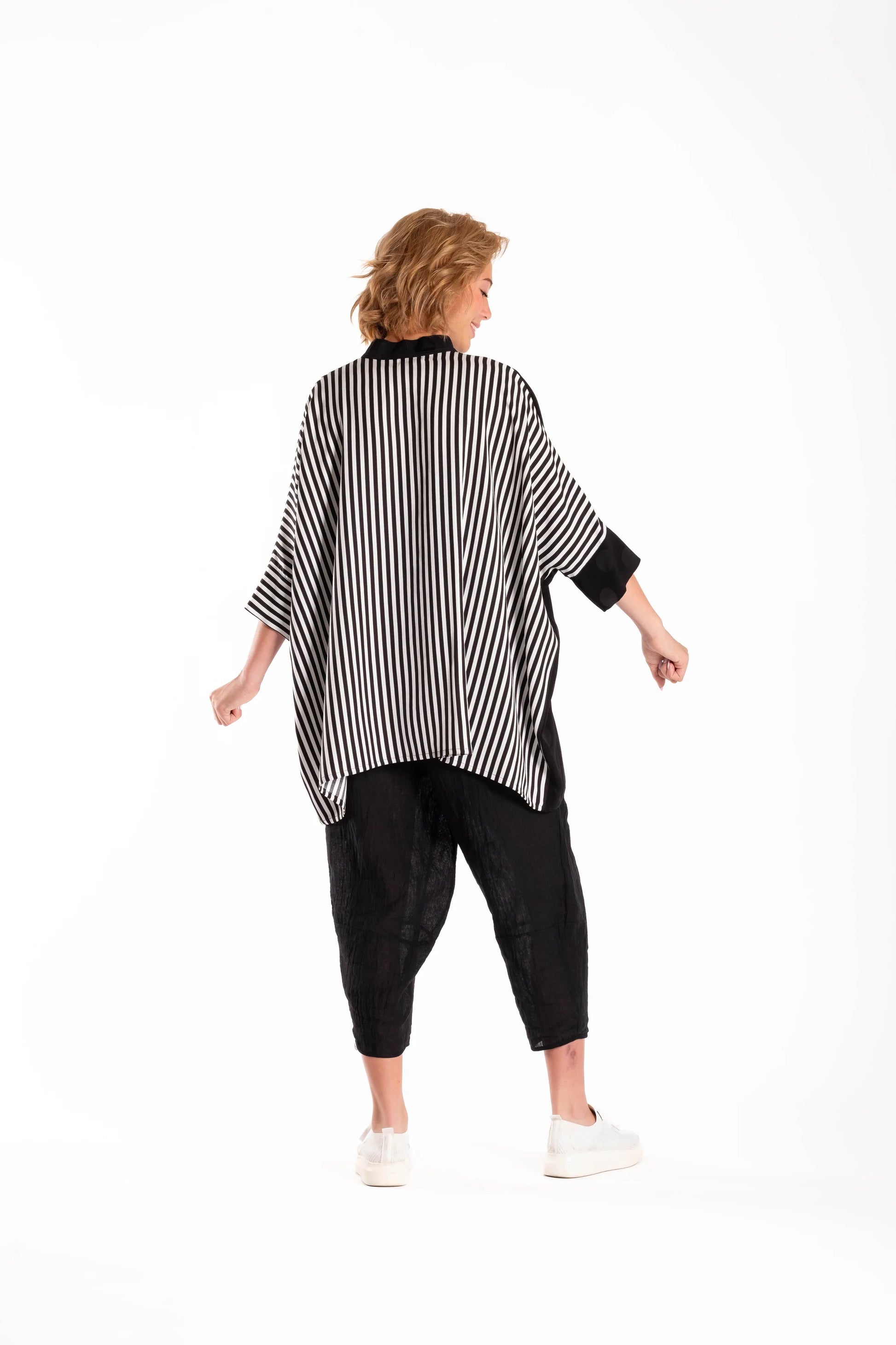 DEEANNE HOBBS SASHA SHIRT - SPOTTED STRIPES - THE VOGUE STORE