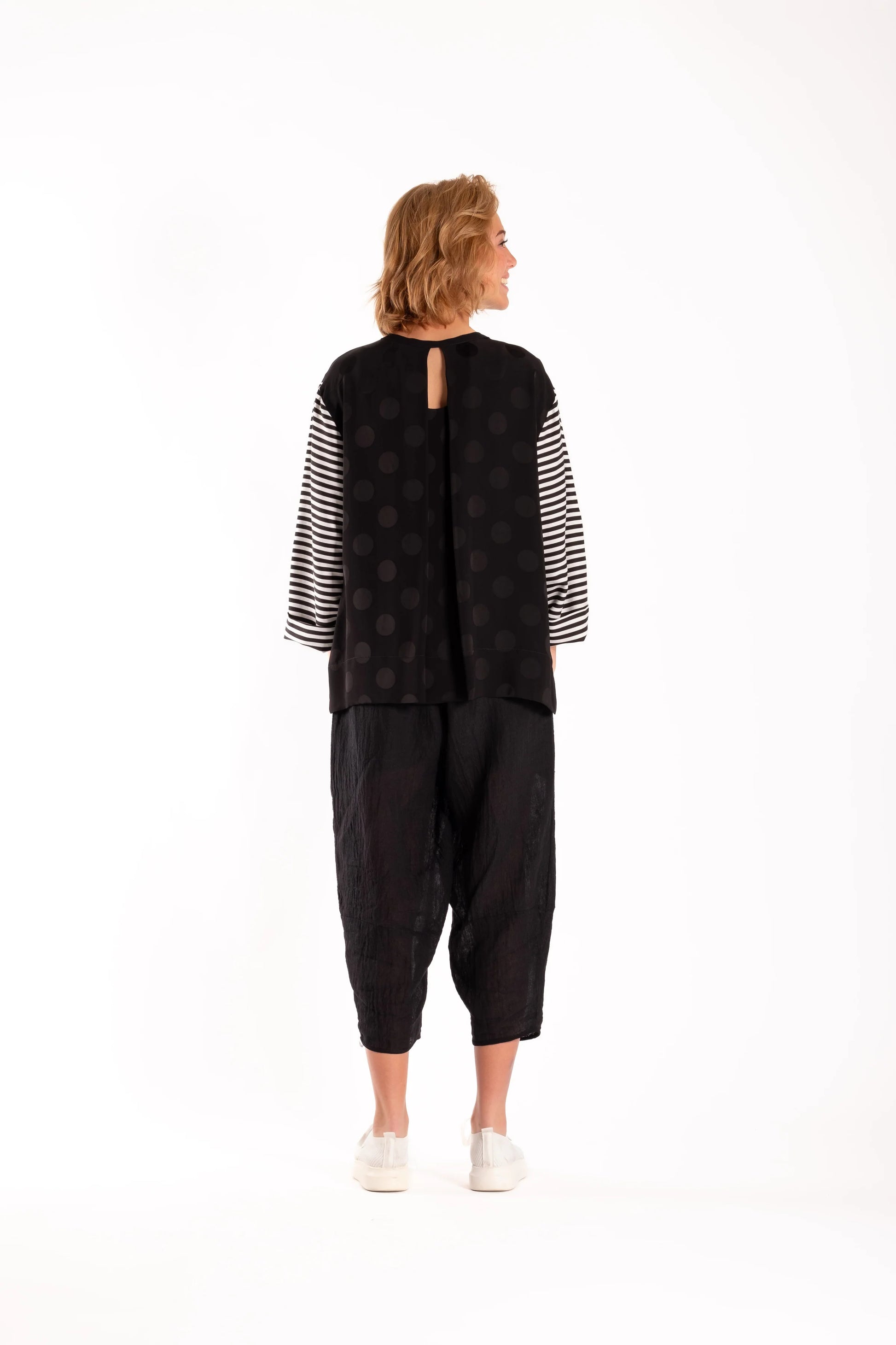 DEEANNE HOBBS ZEFER TOP - SPOTTED STRIPES - THE VOGUE STORE