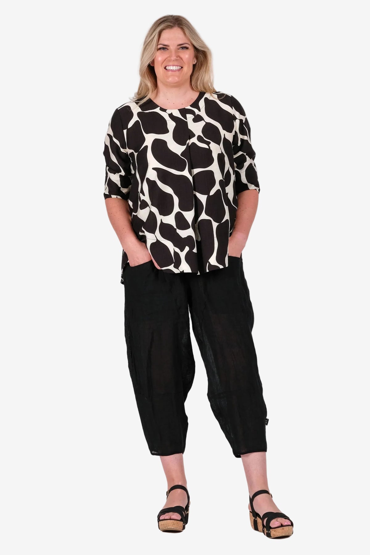 DEEANNE HOBBS LEXI TOP - LAVA BLACK - THE VOGUE STORE