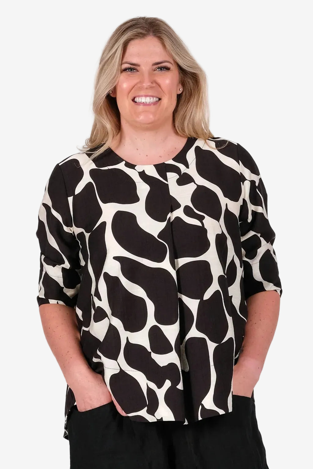 DEEANNE HOBBS LEXI TOP - LAVA BLACK - THE VOGUE STORE