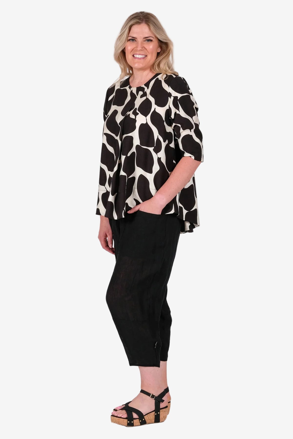DEEANNE HOBBS LEXI TOP - LAVA BLACK - THE VOGUE STORE