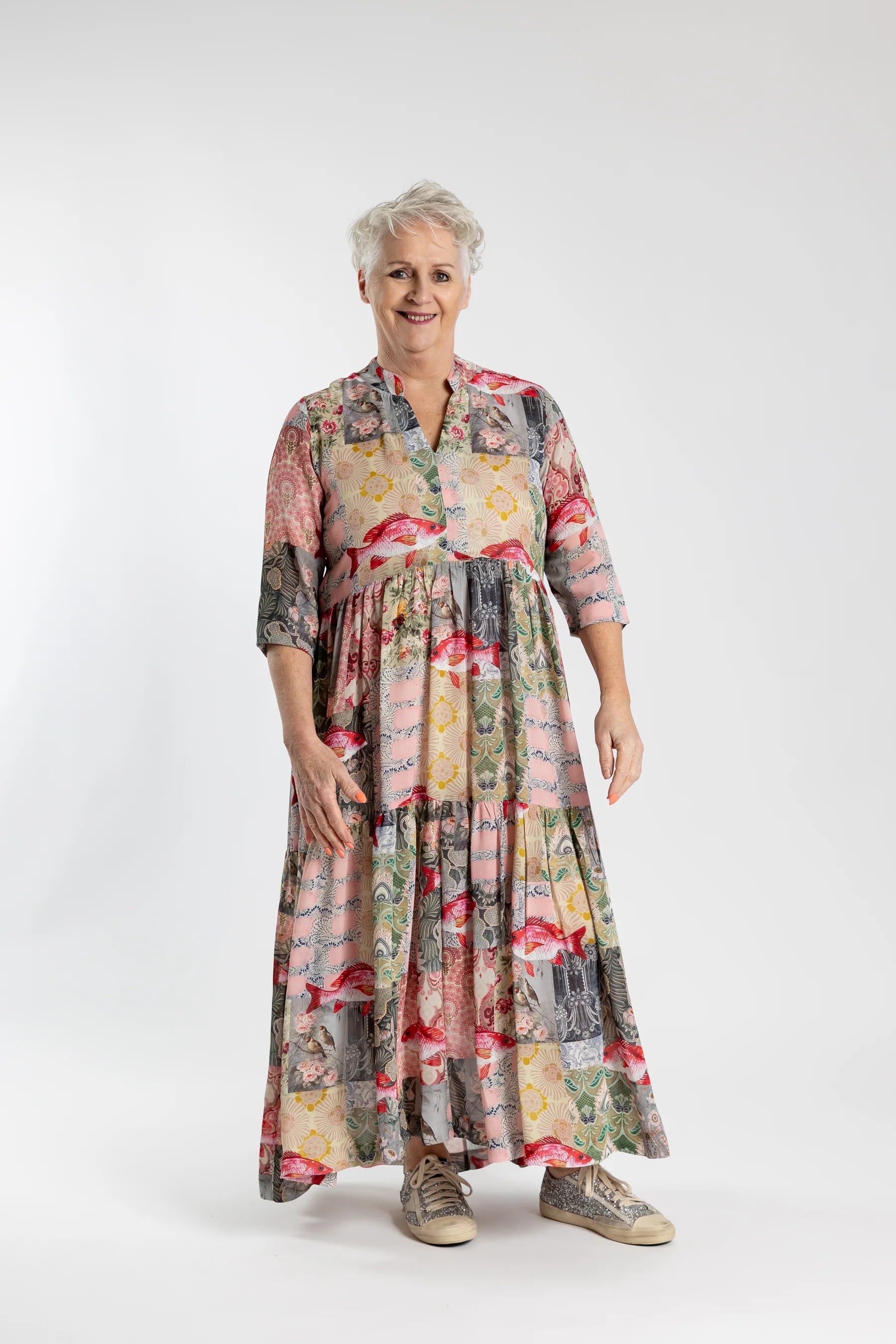 JELLICOE TIERED DRESS - FLOWER POND - THE VOGUE STORE