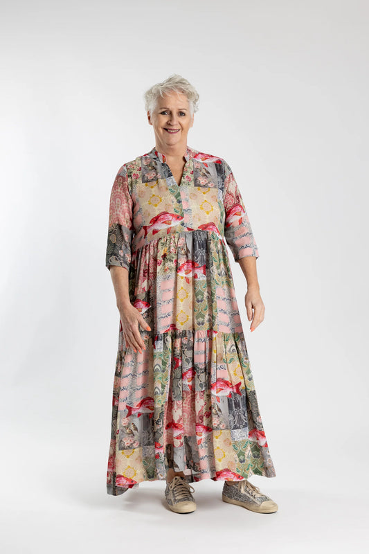 JELLICOE TIERED DRESS - FLOWER POND - THE VOGUE STORE