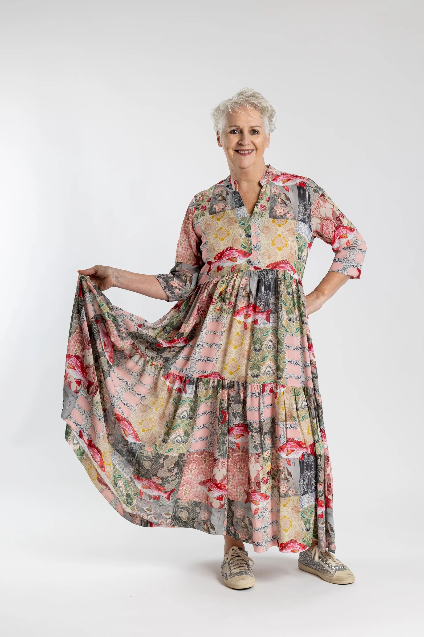 JELLICOE TIERED DRESS - FLOWER POND - THE VOGUE STORE