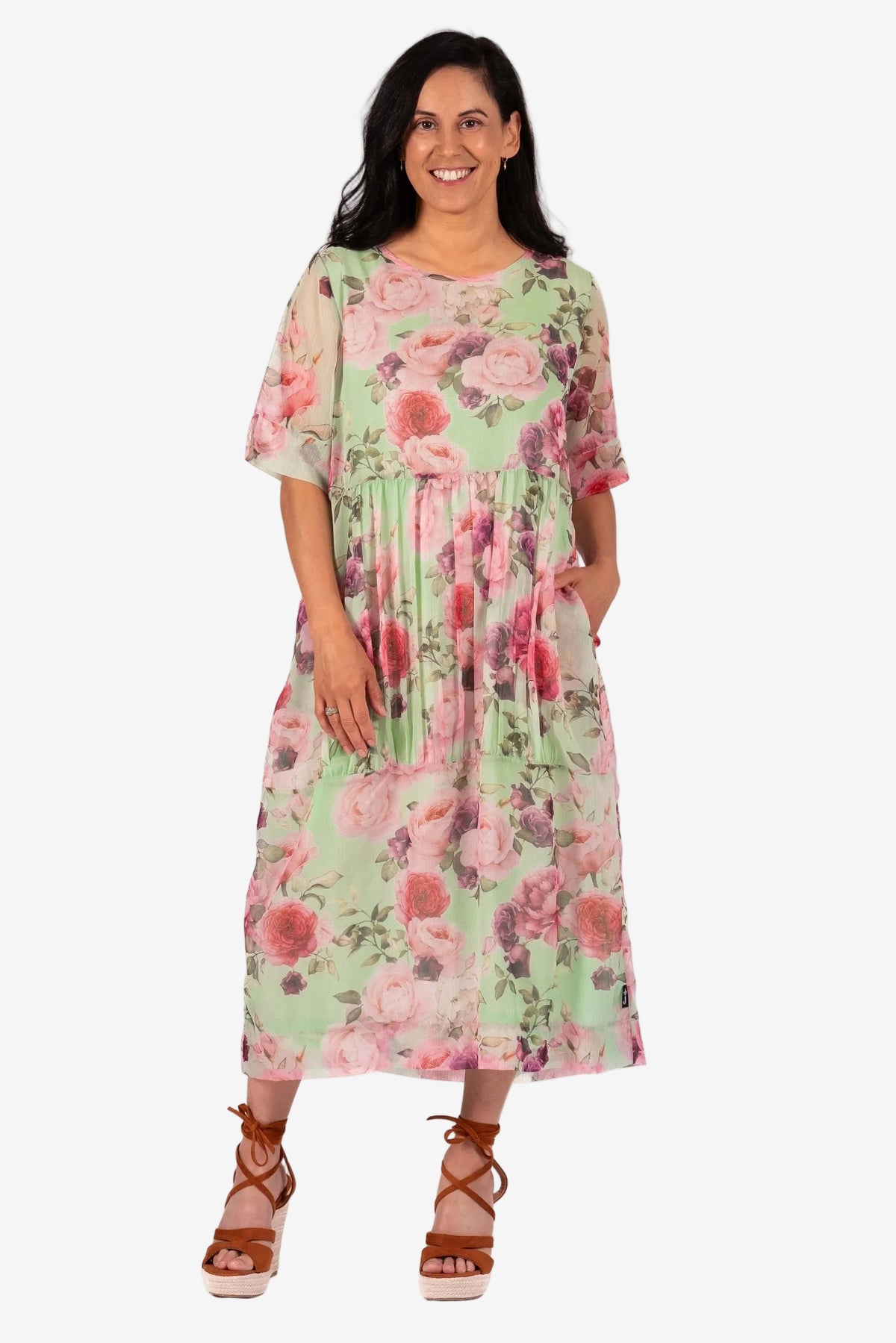 JELLICOE JORDAN DRESS - WATERCOLOUR ROSE - THE VOGUE STORE