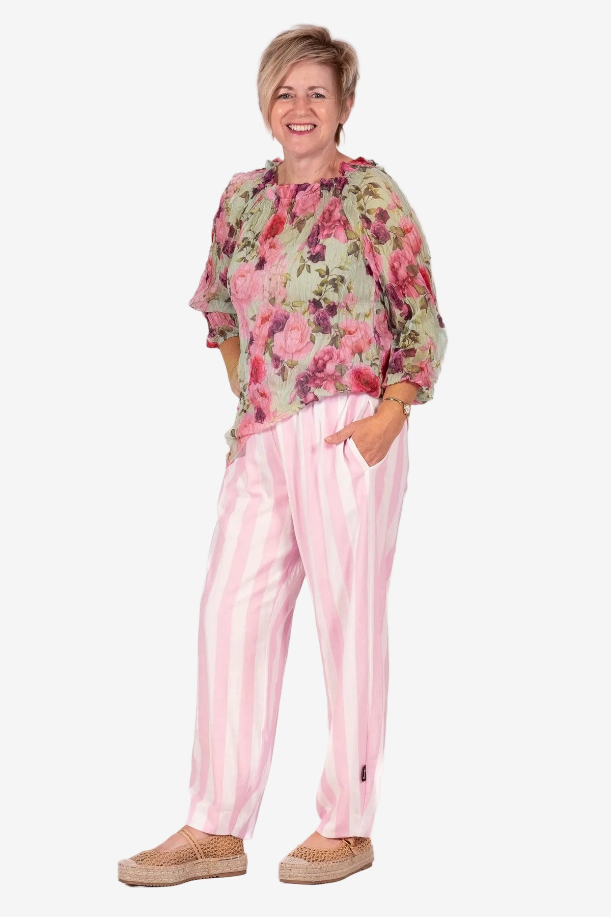 JELLICOE ARABELLA TOP WATERCOLOUR ROSE - THE VOGUE STORE