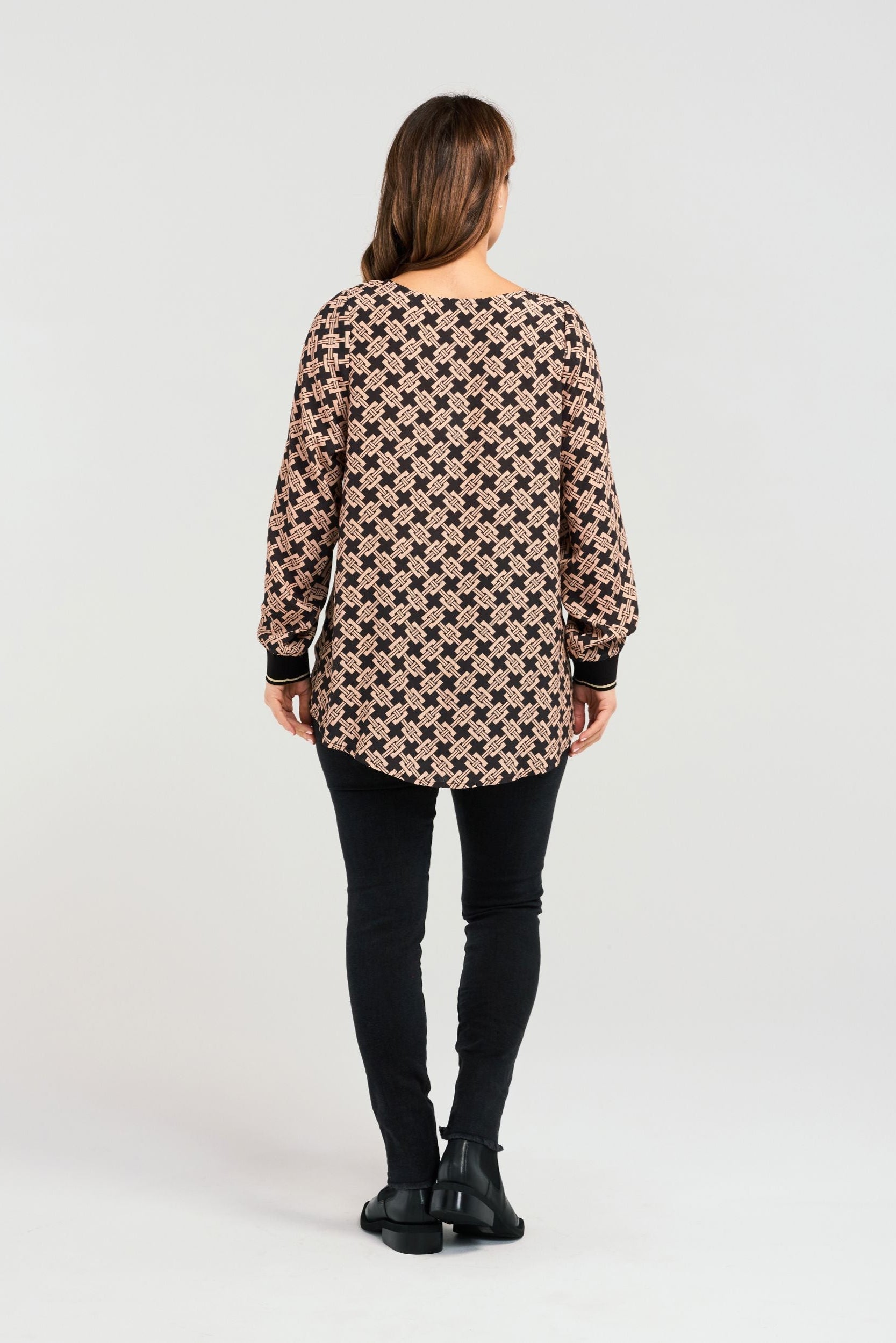 ZAFINA HAVANA TOP - BASKET WEAVE - THE VOGUE STORE