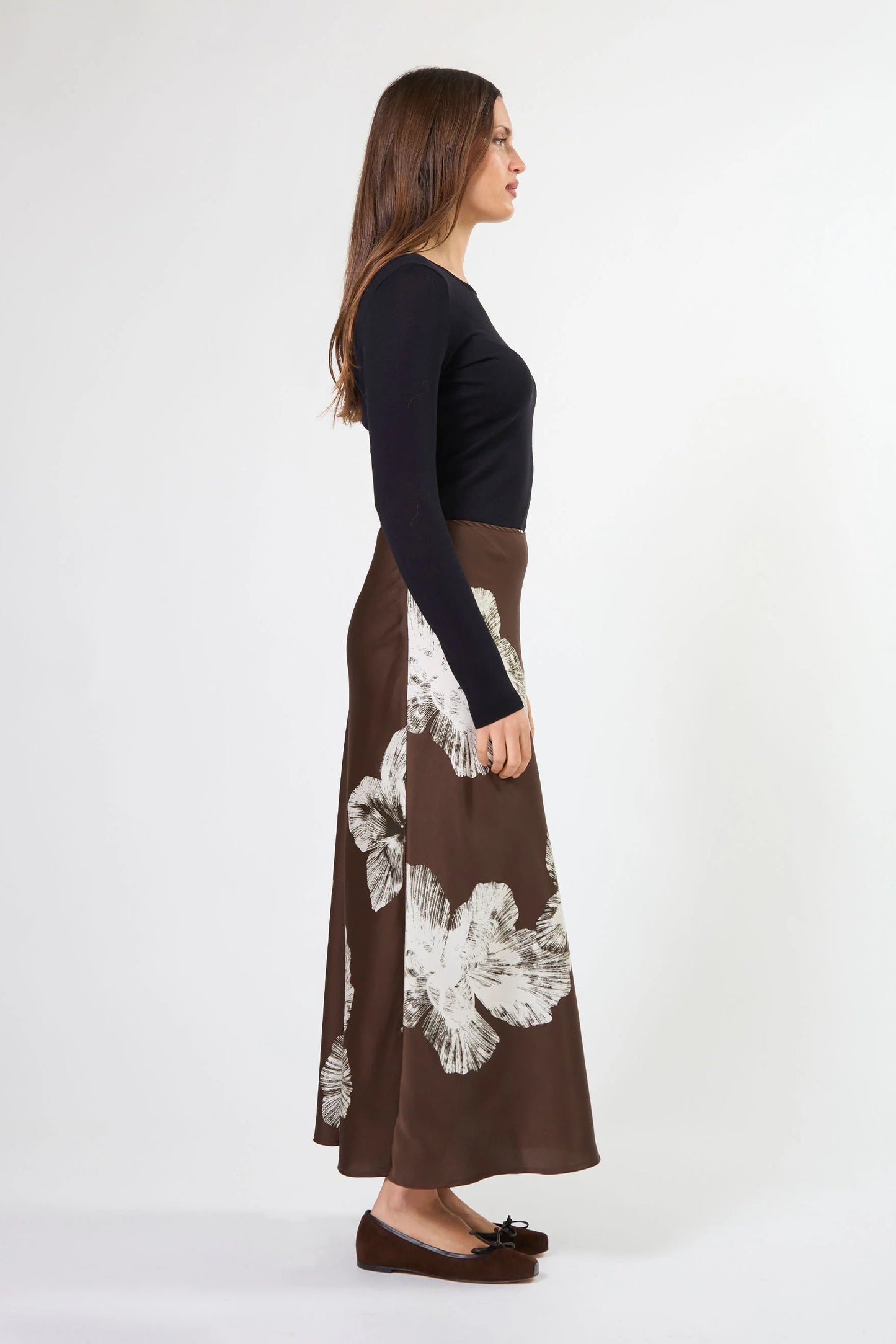 STELLA + GEMMA CALLISTA SKIRT - COCOA BLOOMS - THE VOGUE STORE