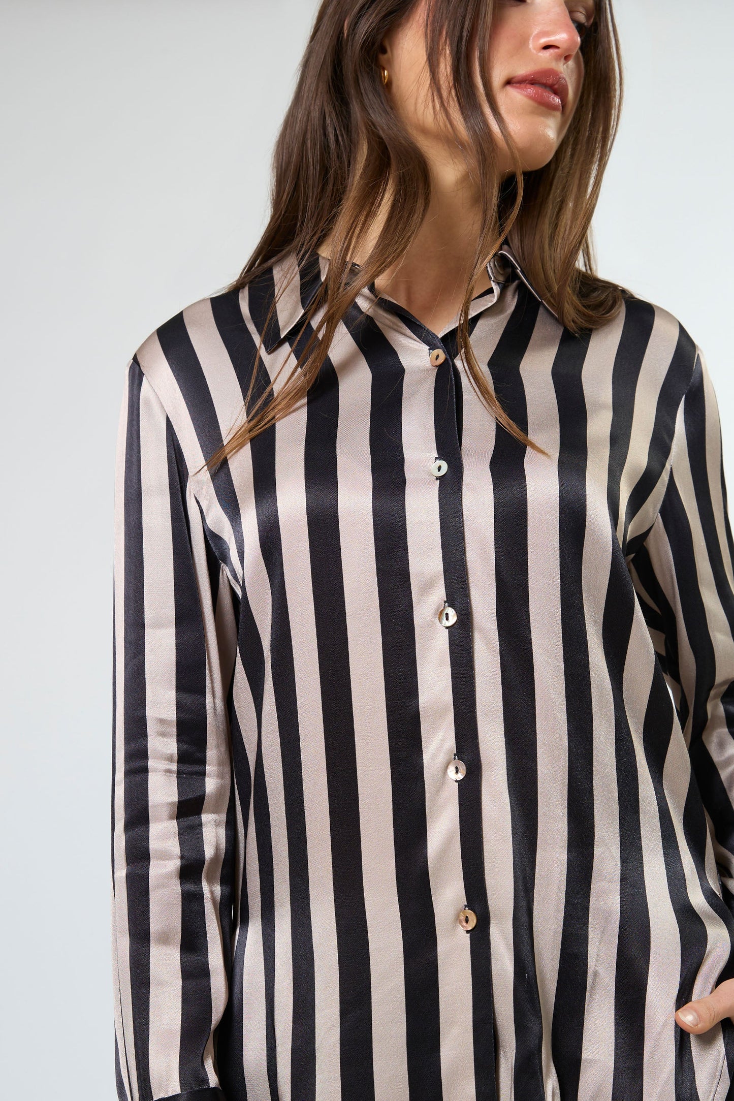 STELLA + GEMMA TILDA SHIRT - LIQUORICE - THE VOGUE STORE