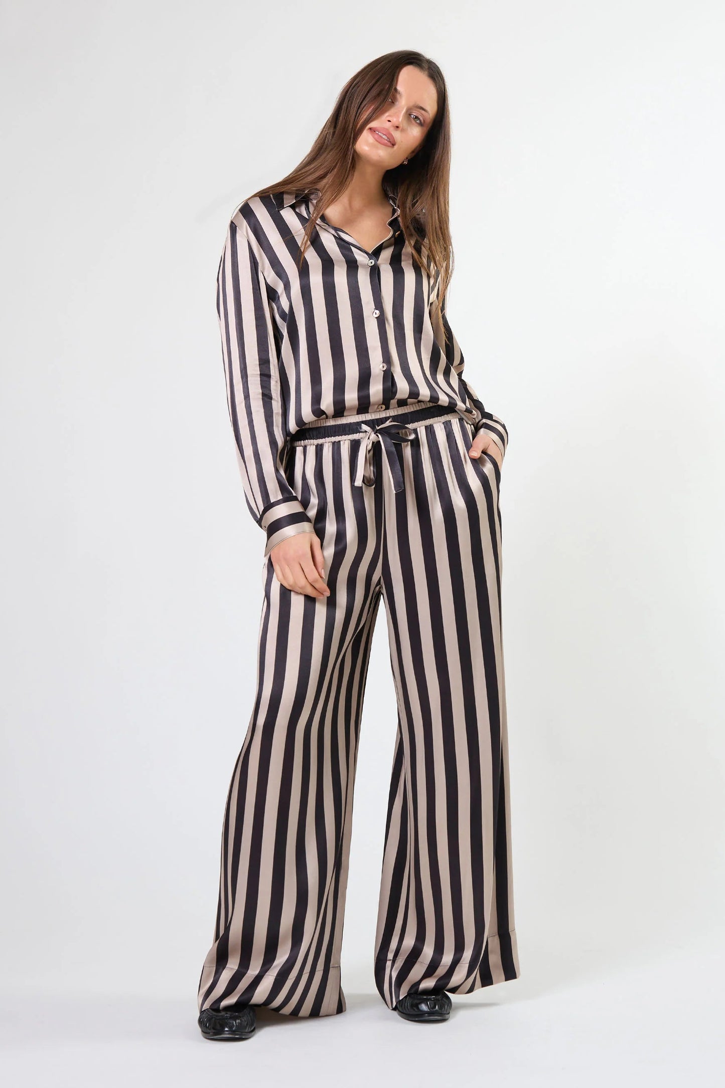 STELLA + GEMMA RUMI PANT - LIQUORICE - THE VOGUE STORE
