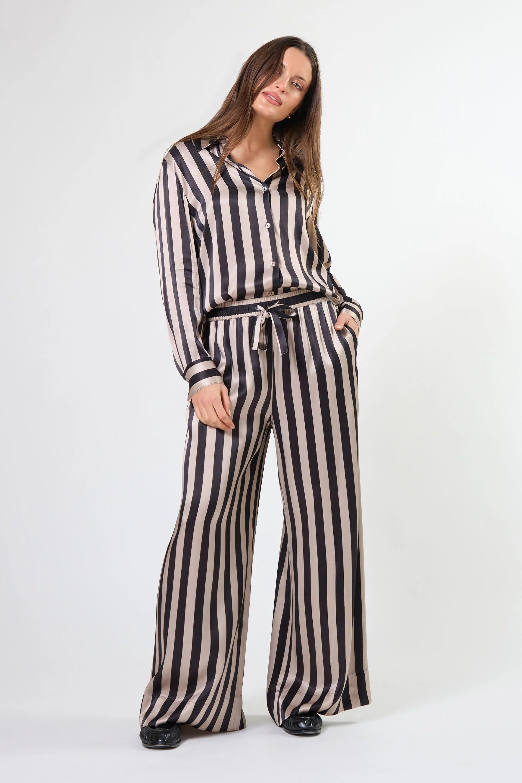 STELLA + GEMMA TILDA SHIRT - LIQUORICE - THE VOGUE STORE