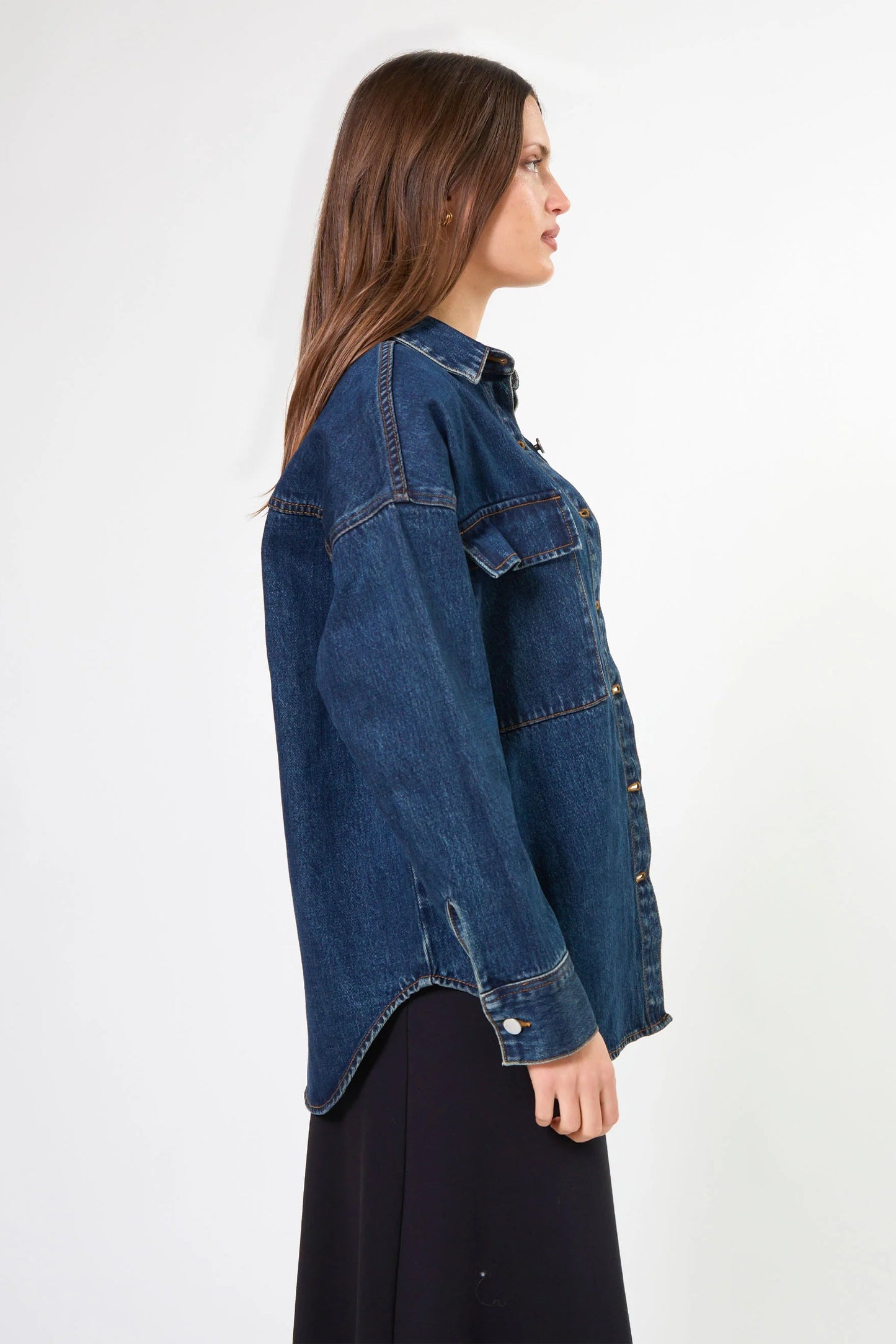 STELLA + GEMMA MARLOW SHIRT - DARK WASH - THE VOGUE STORE