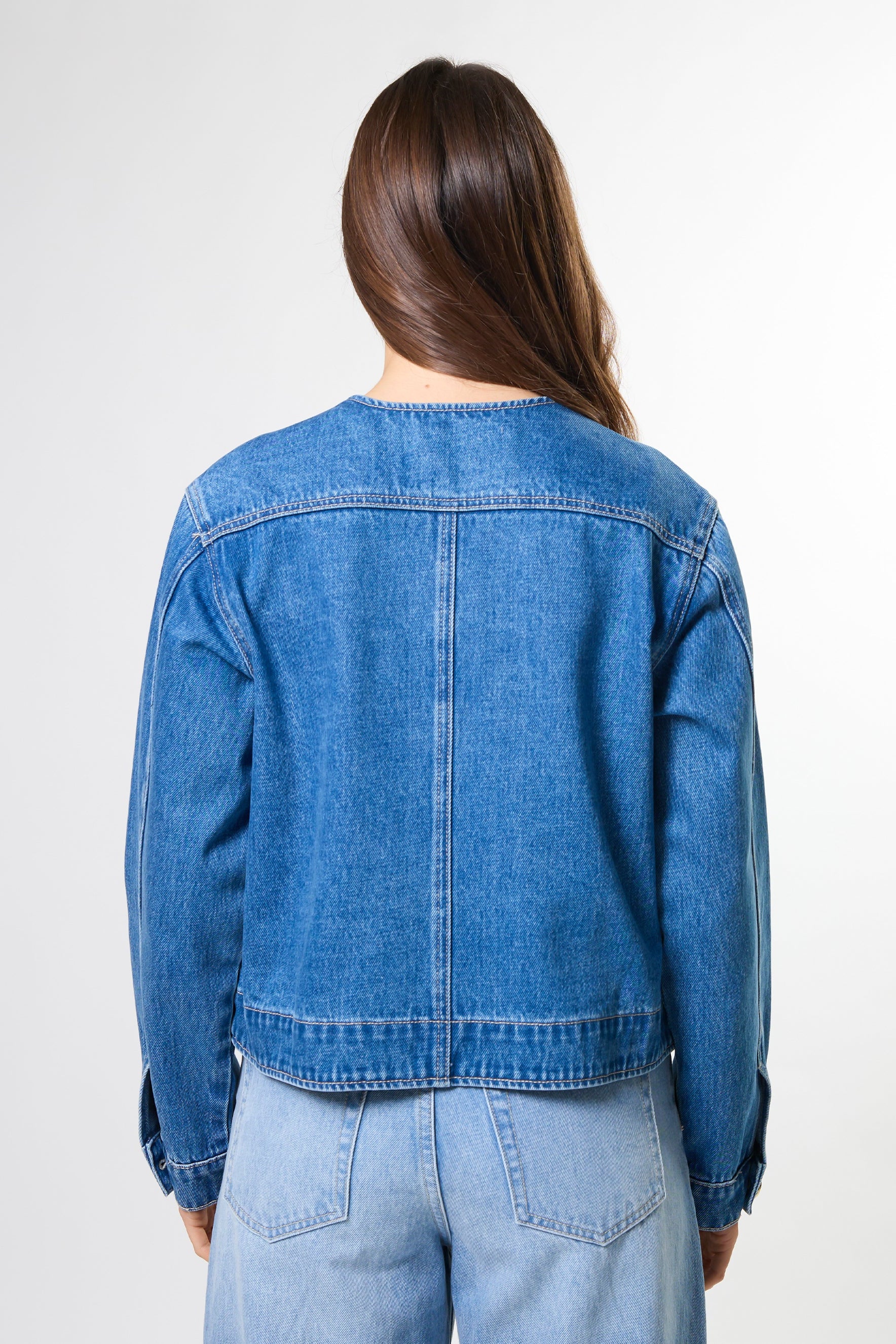 STELLA + GEMMA CLARA JACKET - MID BLUE - THE VOGUE STORE