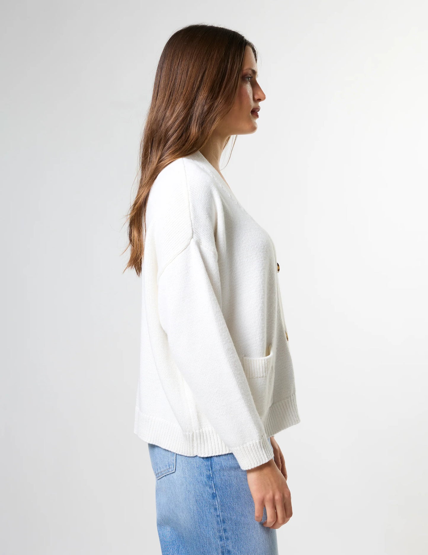 STELLA + GEMMA BENTLEY CARDIGAN - PEARL - THE VOGUE STORE
