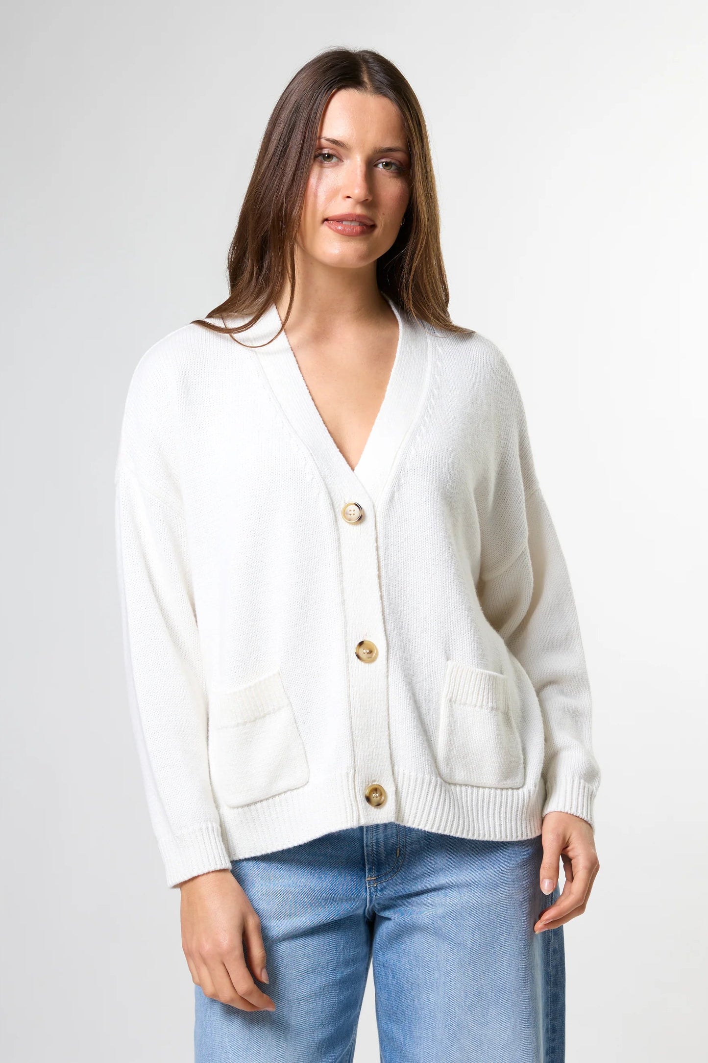 STELLA + GEMMA BENTLEY CARDIGAN - PEARL - THE VOGUE STORE