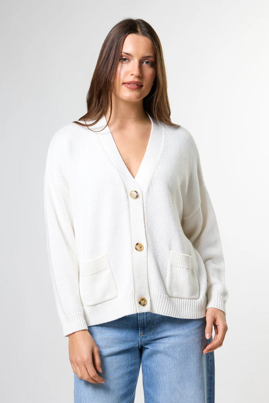 STELLA + GEMMA BENTLEY CARDIGAN - PEARL - THE VOGUE STORE