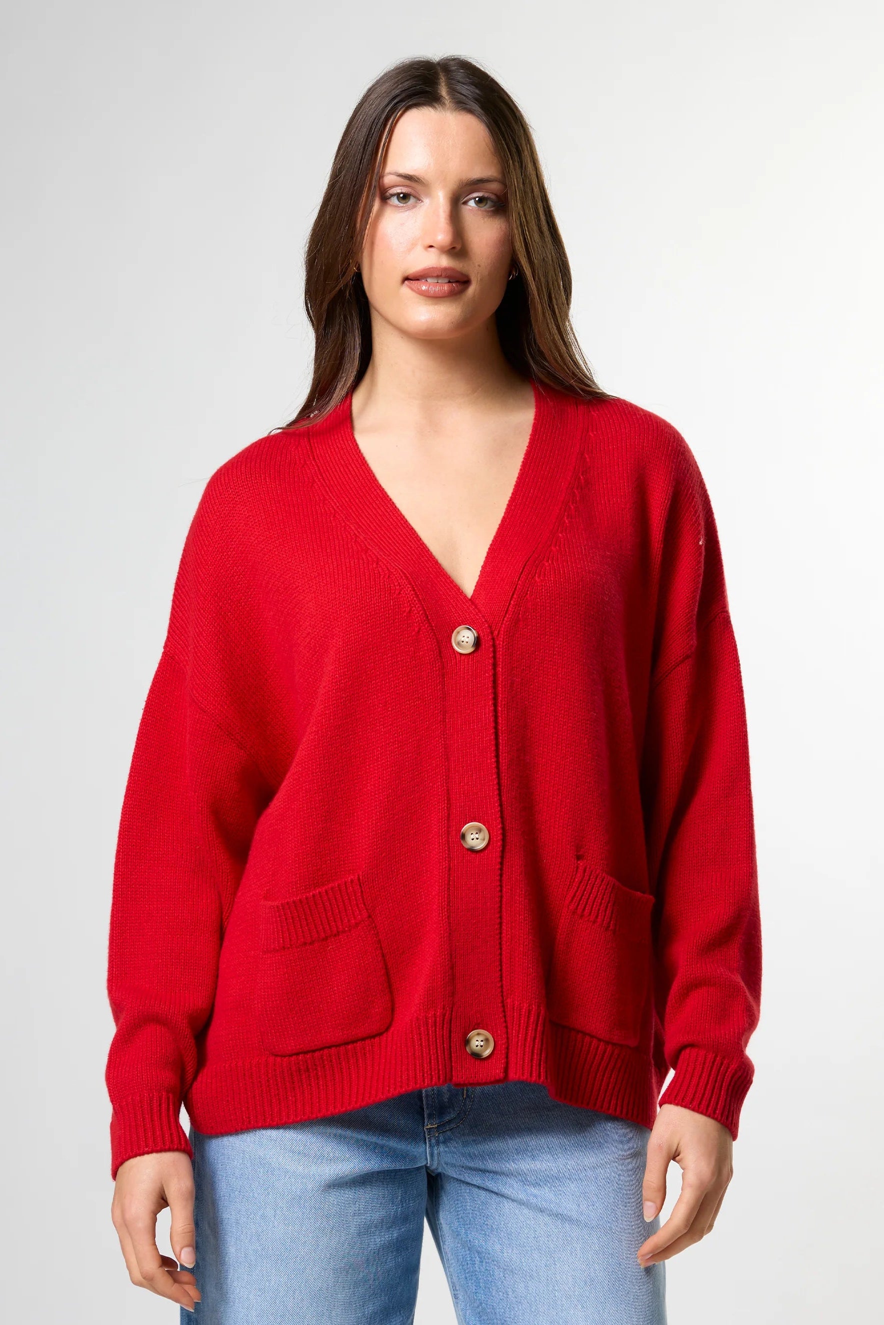 STELLA + GEMMA BENTLEY CARDIGAN - ROUGE - THE VOGUE STORE