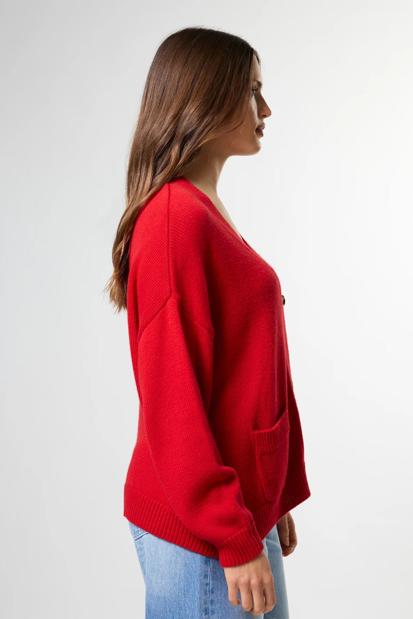 STELLA + GEMMA BENTLEY CARDIGAN - ROUGE - THE VOGUE STORE