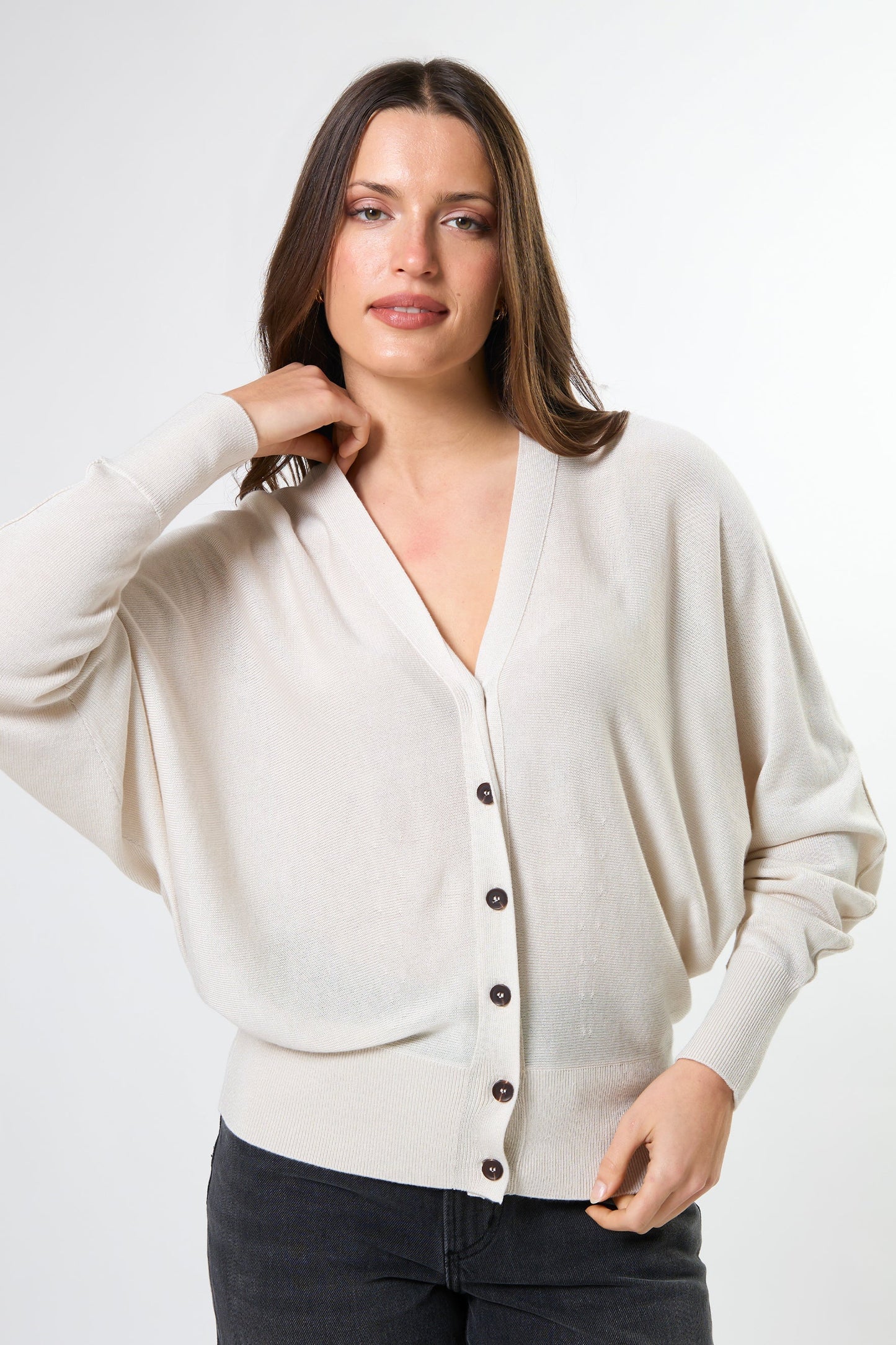 STELLA + GEMMA BLAKE CARDIGAN - PEARL - THE VOGUE STORE