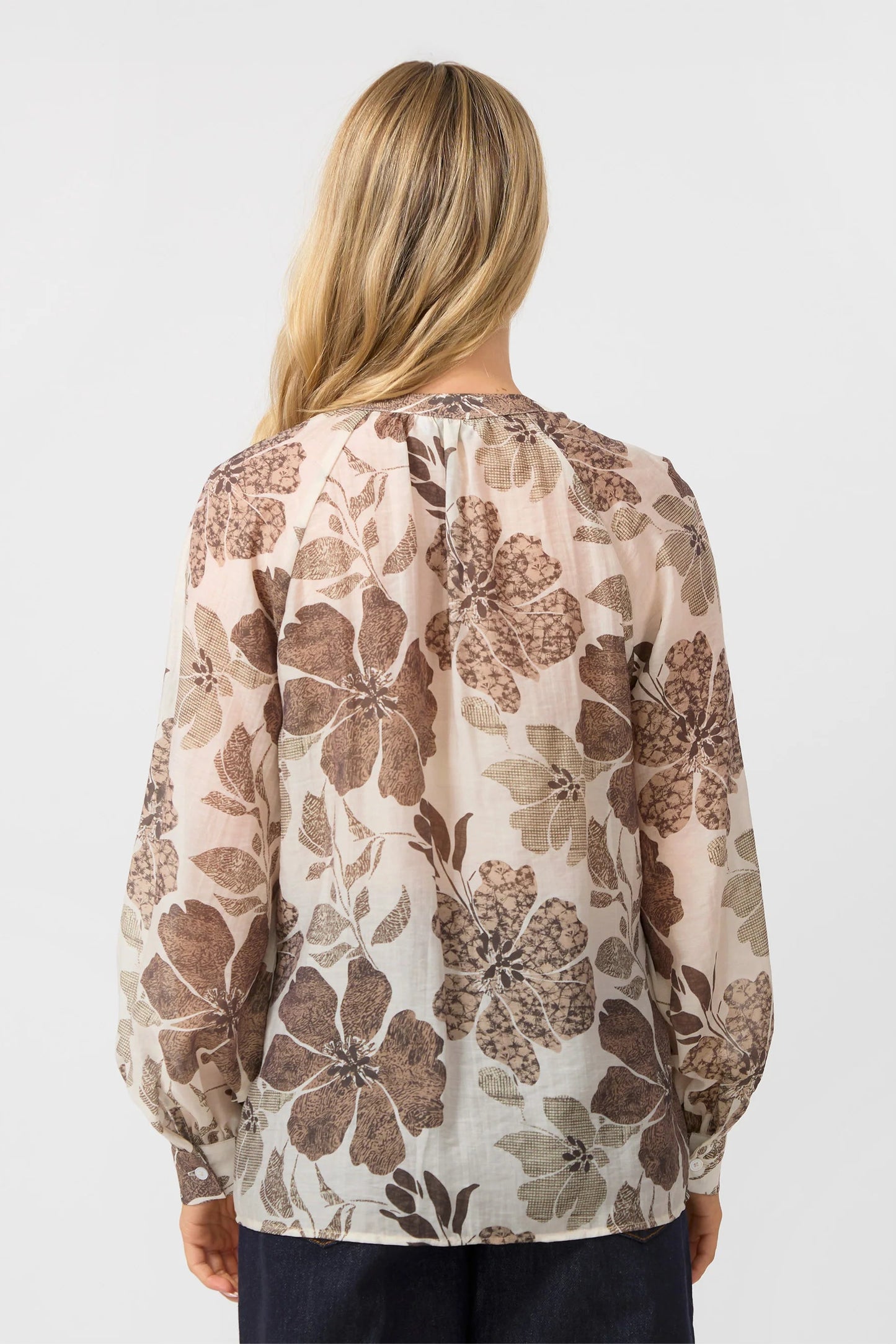 STELLA + GEMMA GINA BLOUSE - BROWN FLORAL - THE VOGUE STORE