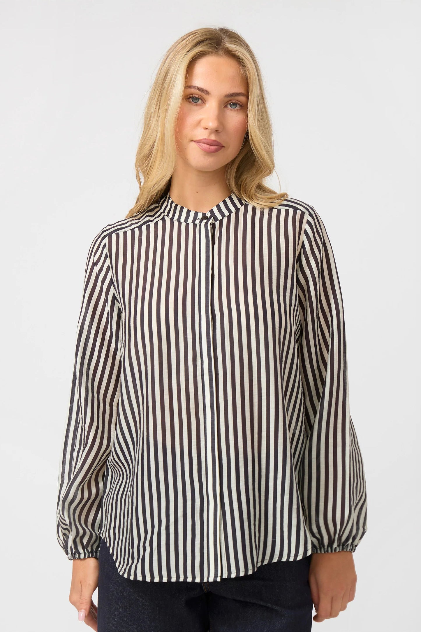 STELLA + GEMMA FAYE BLOUSE - BLACK AND WHITE STRIPE - THE VOGUE STORE
