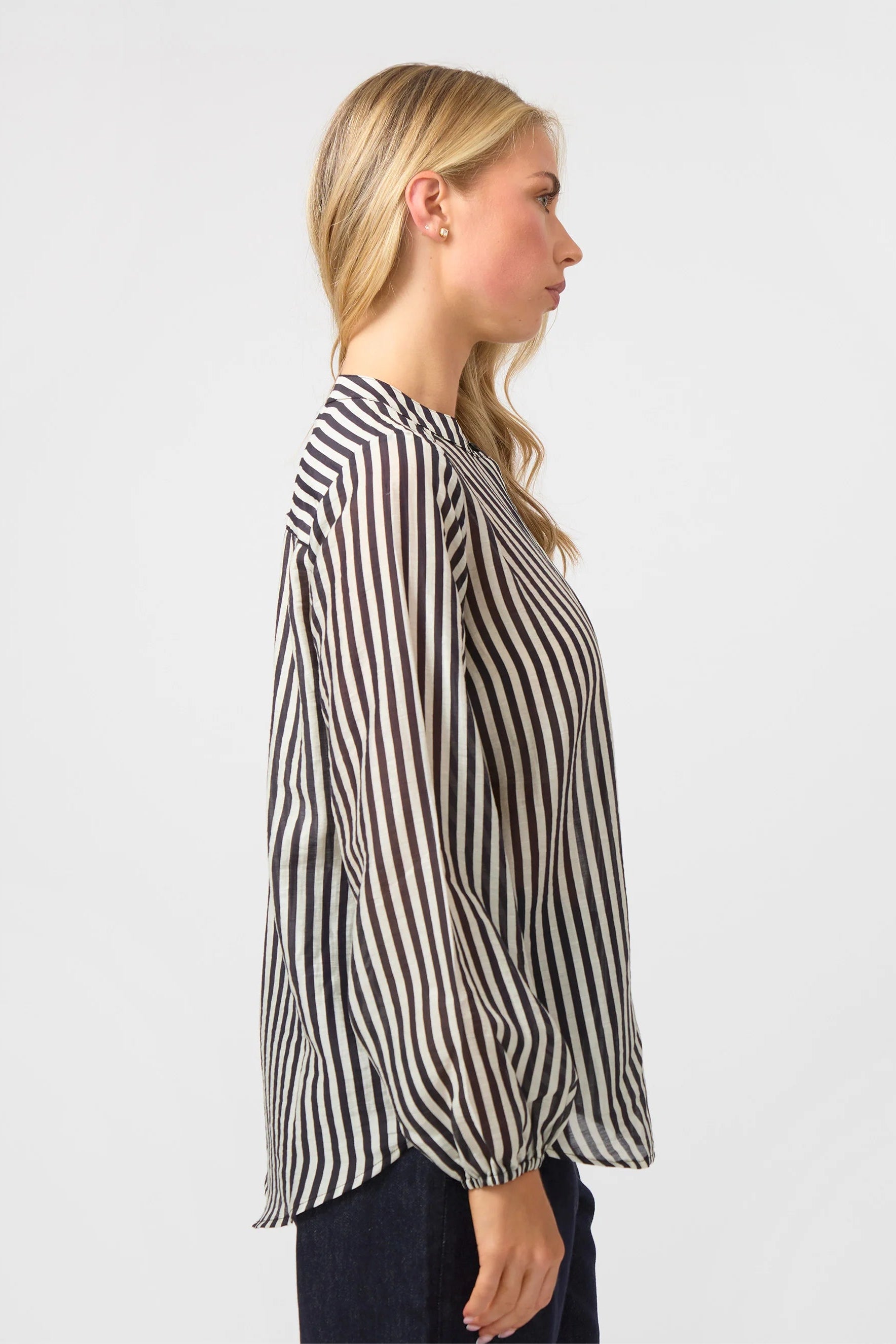 STELLA + GEMMA FAYE BLOUSE - BLACK AND WHITE STRIPE - THE VOGUE STORE