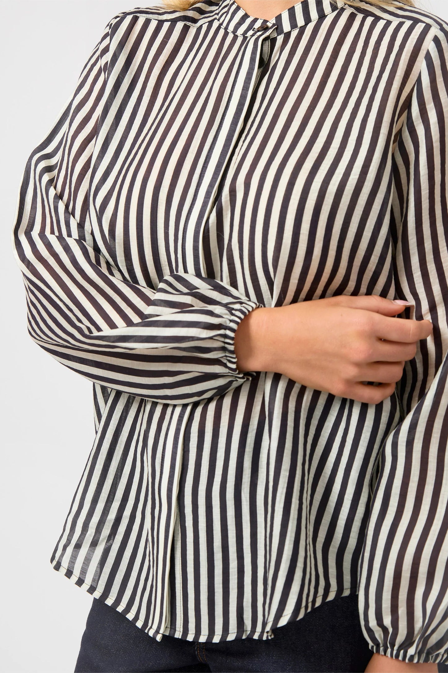 STELLA + GEMMA FAYE BLOUSE - BLACK AND WHITE STRIPE - THE VOGUE STORE