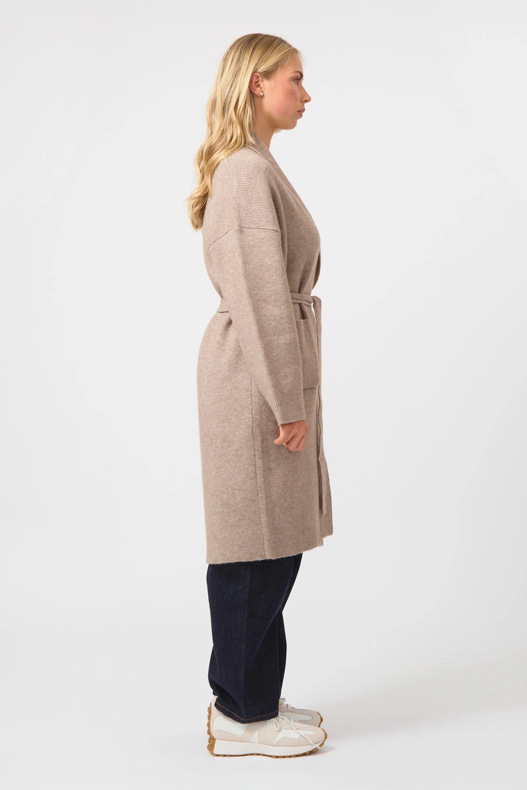 STELLA + GEMMA MIA CARDIGAN - OAT MARLE - THE VOGUE STORE
