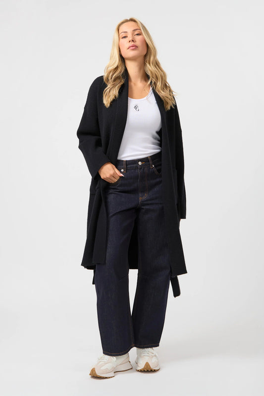 STELLA + GEMMA MIA CARDIGAN - BLACK - THE VOGUE STORE