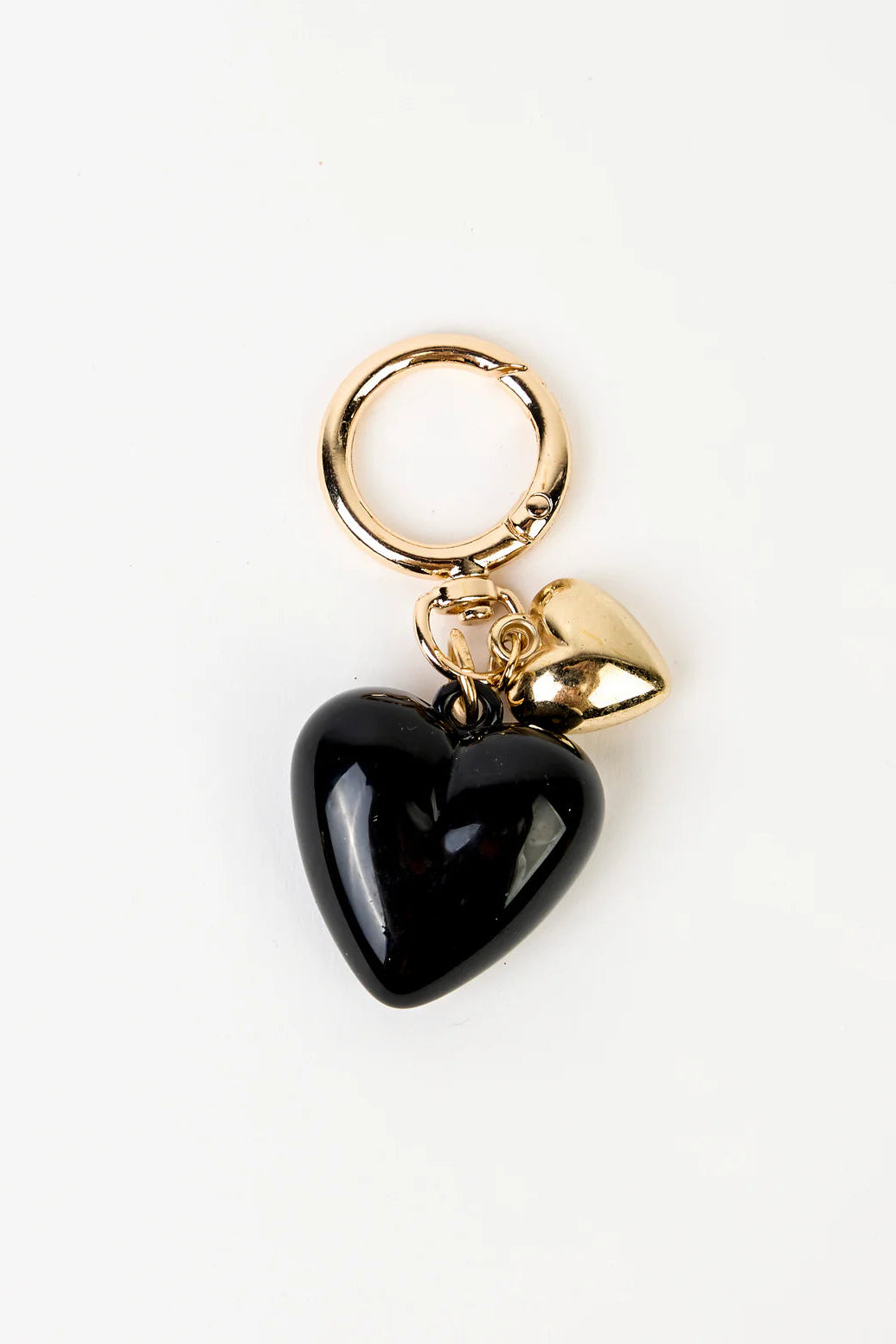 STELLA + GEMMA BAG/KEY CHARM - BLACK HEART - THE VOGUE STORE