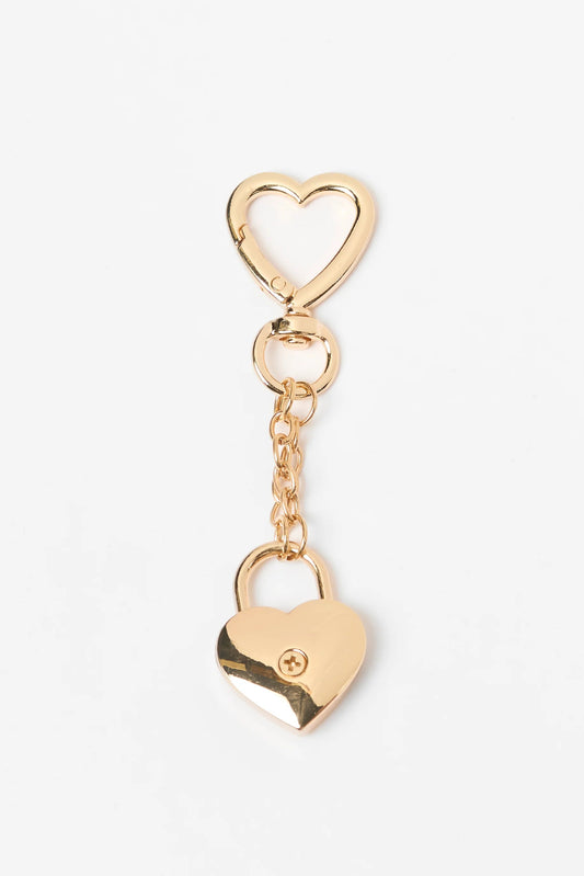 STELLA + GEMMA KEYCHAIN GOLD HEART LOCKET - THE VOGUE STORE