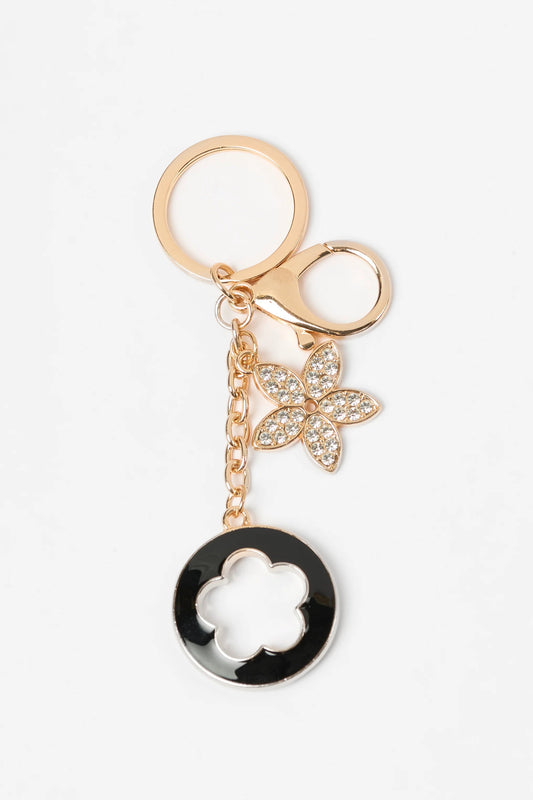 STELLA + GEMMA KEYCHAIN FLOWER DISC AND CRYSTAL FLOWER - THE VOGUE STORE