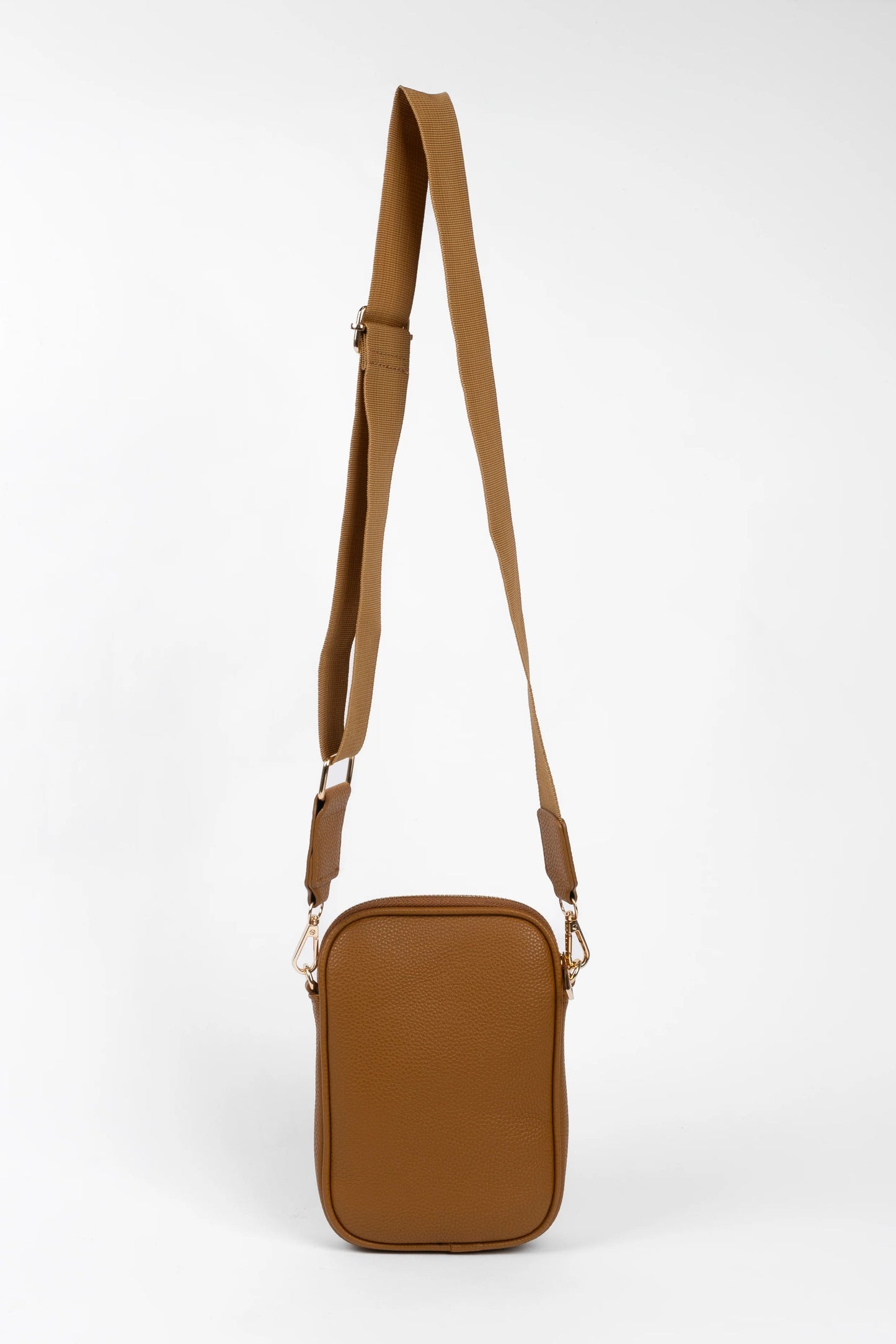 STELLA + GEMMA MALTA CROSS BODY MOBILE BAG - CARAMEL - THE VOGUE STORE