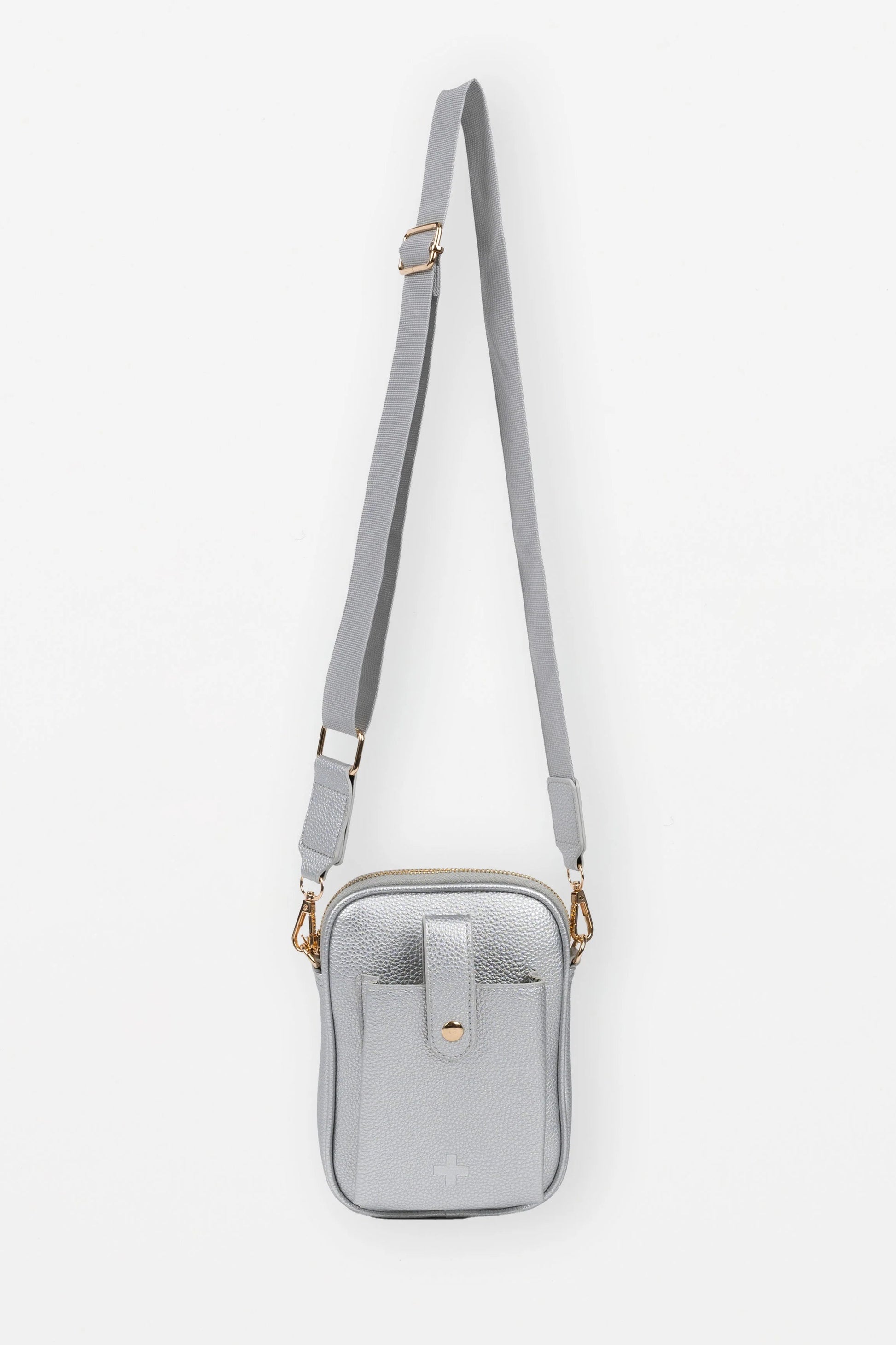 STELLA + GEMMA MALTA CROSS BODY MOBILE BAG - SILVER - THE VOGUE STORE