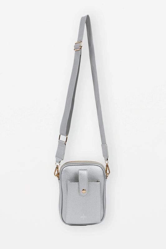 STELLA + GEMMA MALTA CROSS BODY MOBILE BAG - SILVER - THE VOGUE STORE