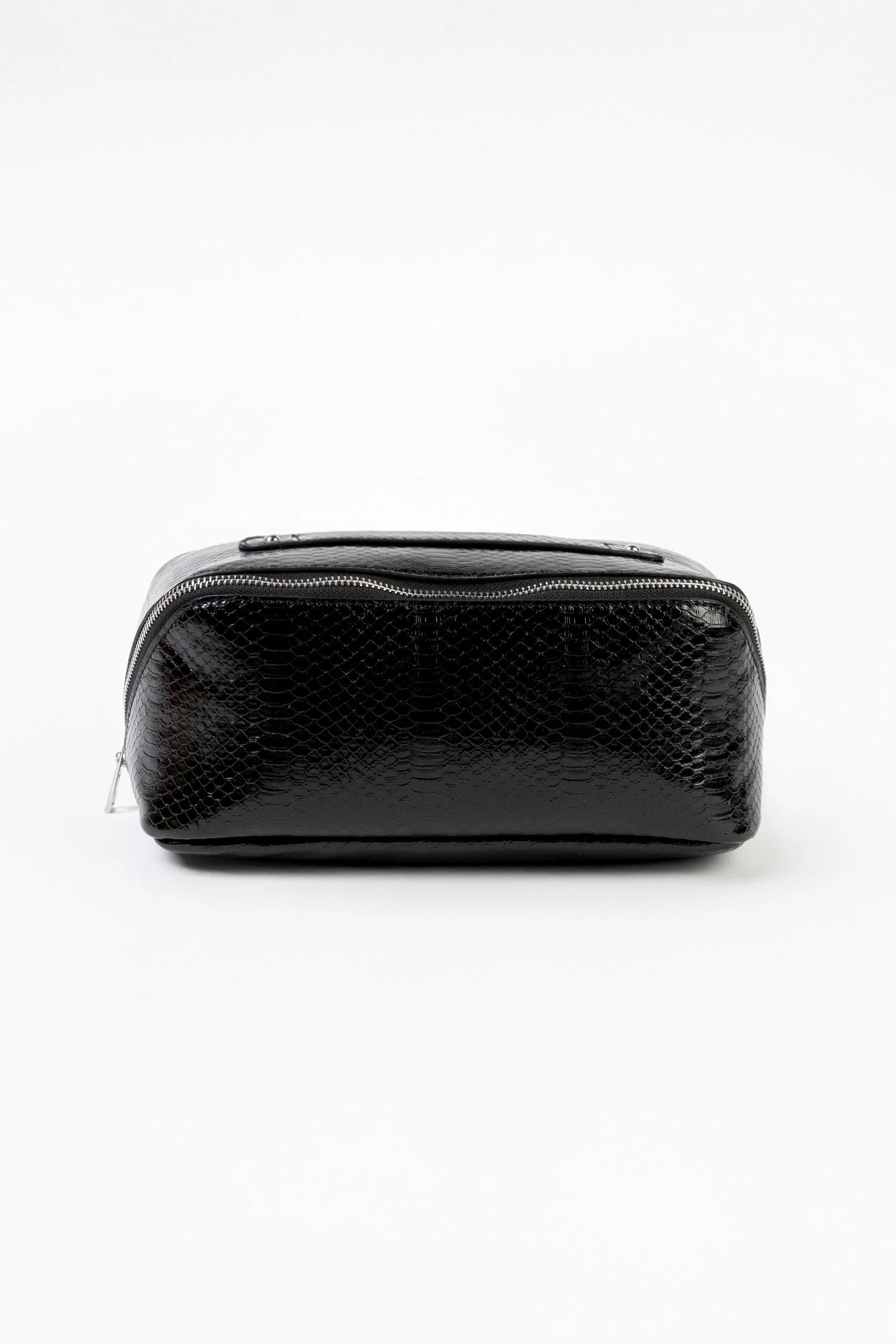  STELLA + GEMMA VOYAGE COSMETIC BAG - BLACK CROC- THE VOGUE STORE