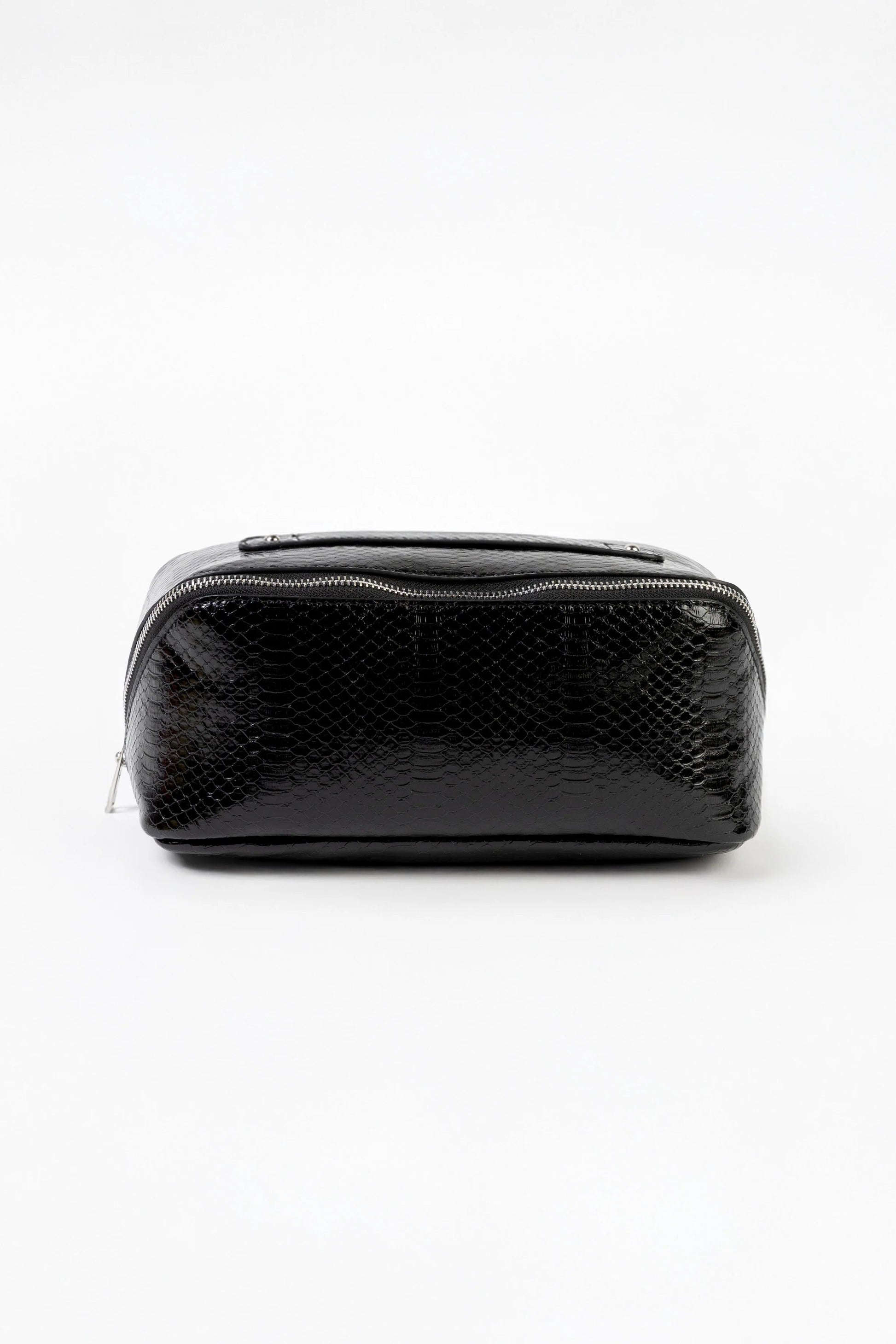  STELLA + GEMMA VOYAGE COSMETIC BAG - BLACK CROC- THE VOGUE STORE