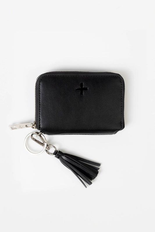 STELLA + GEMMA LUXELET TASSLE PURSE - BLACK - THE VOGUE STORE