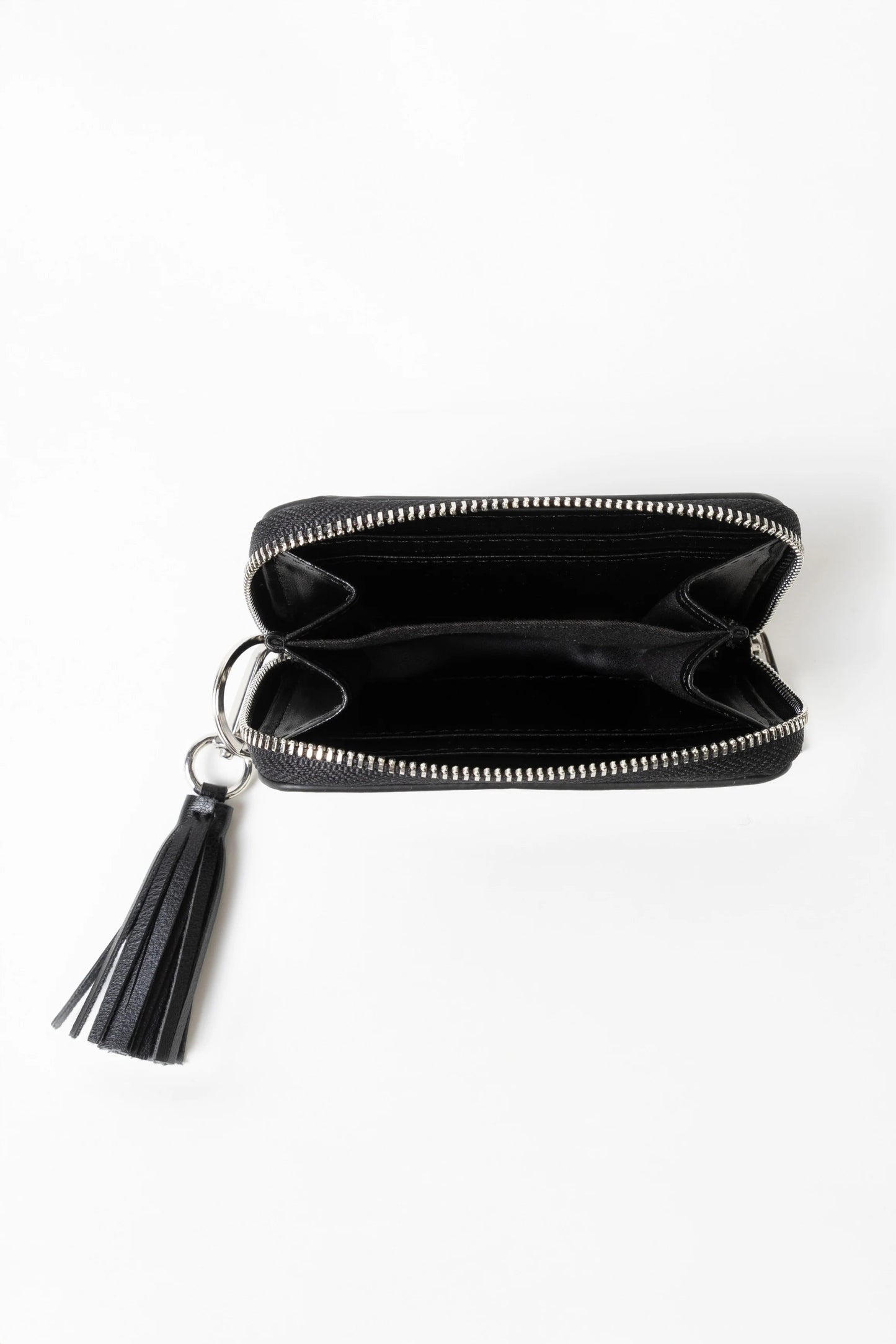 STELLA + GEMMA LUXELET TASSLE PURSE - BLACK - THE VOGUE STORE