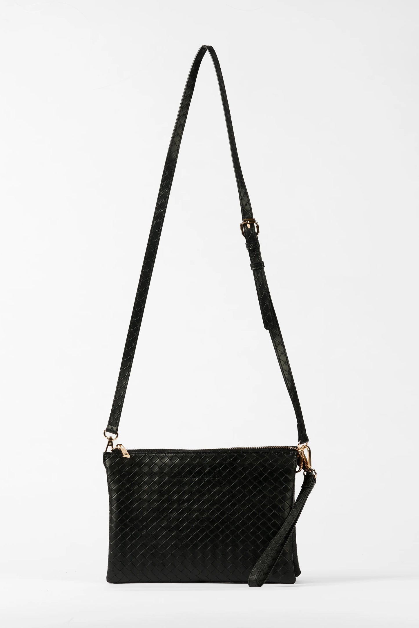 STELLA + GEMMA FRANKIE BAG - WOVEN BLACK - THE VOGUE STORE